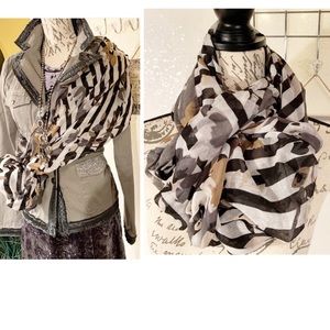 Infinity oversized Scarf wrap Animal zibra Print